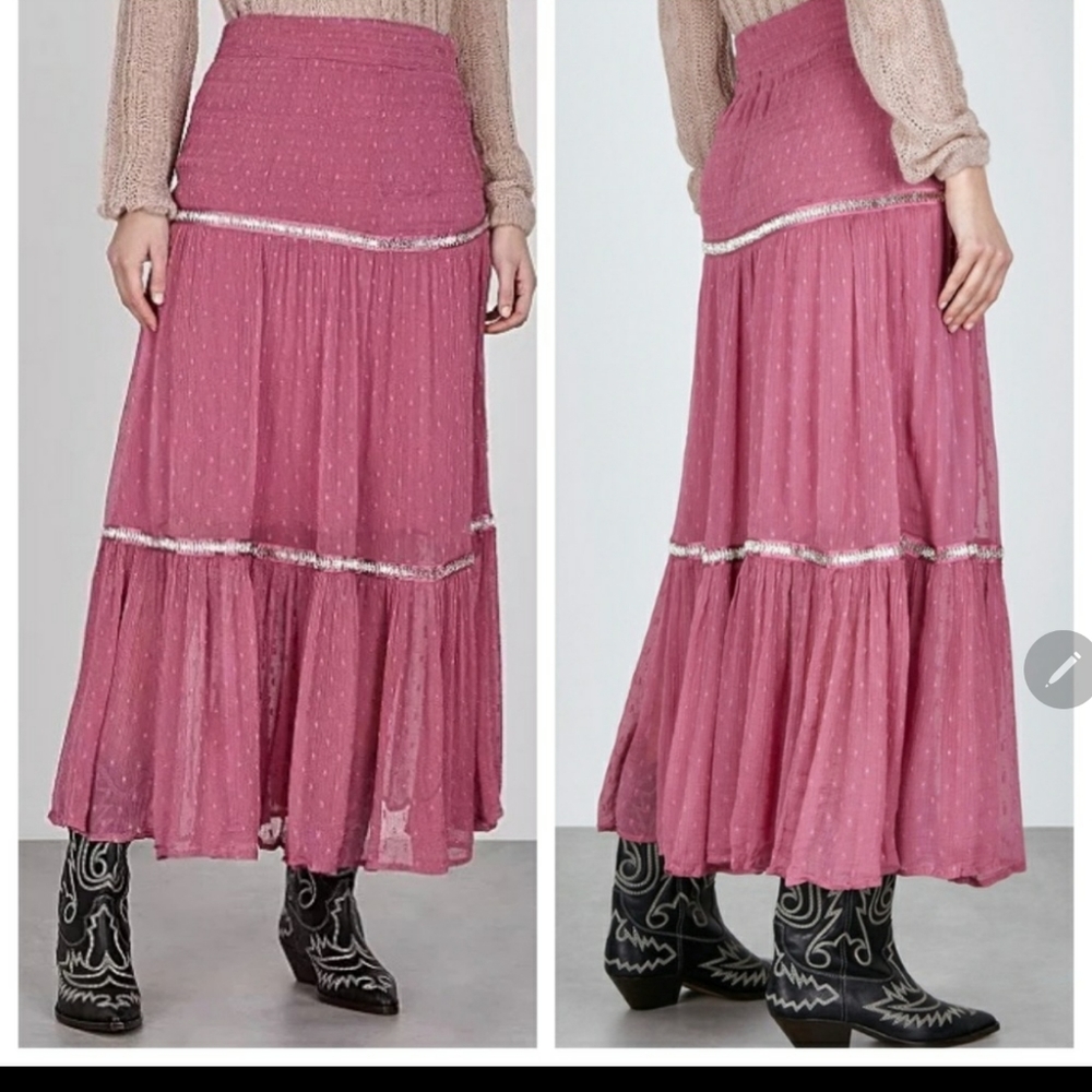 **1 SZ 8 LEFT***Free People Ella's Tiered Midi Skirt - Picture 7 of 10